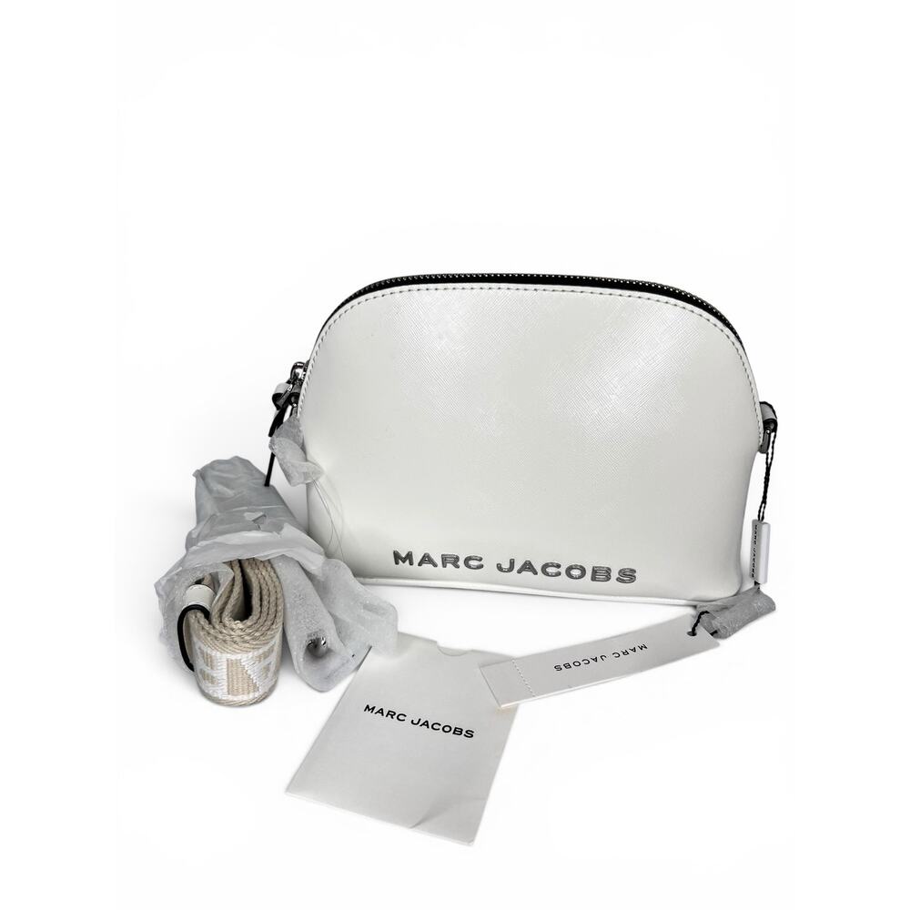 NWT Marc Jacobs Trademarc Dome Crossbody Bag White Cotton Leather 4S5HCR015H02